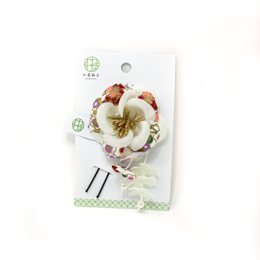 Japanese Upin - Hair Pin with Fabric Flower